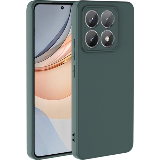 Xiaomi Mi 14T Pro Kılıf İçi Kadife Mat Mara Lansman Silikon Kapak  - Koyu Yeşil