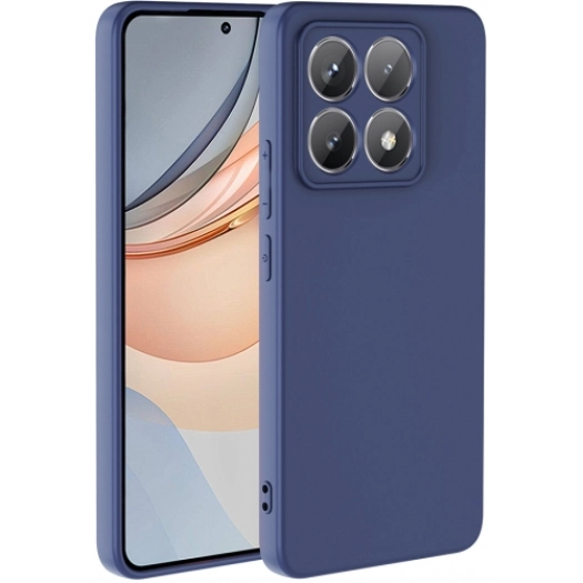 Xiaomi Mi 14T Pro Kılıf İçi Kadife Mat Mara Lansman Silikon Kapak  - Lacivert