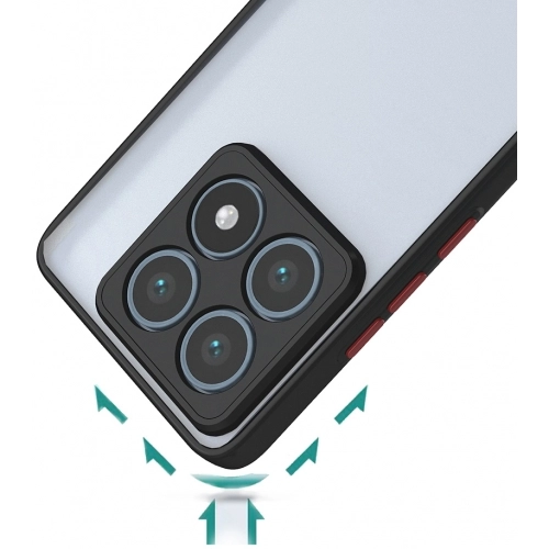 Xiaomi Mi 14T Pro Kılıf Kamera Korumalı Arkası Şeffaf Mat Silikon Kapak - Siyah