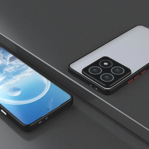 Xiaomi Mi 14T Pro Kılıf Kamera Korumalı Arkası Şeffaf Mat Silikon Kapak - Siyah