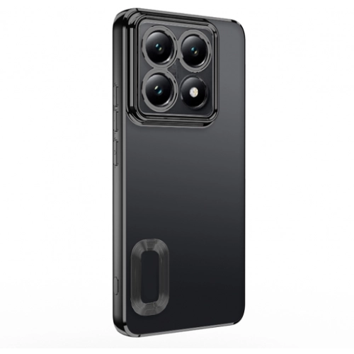 Xiaomi Mi 14T Pro Kılıf Kamera Lens Korumalı Şeffaf Renkli Logo Gösteren Parlak Kapak - Siyah