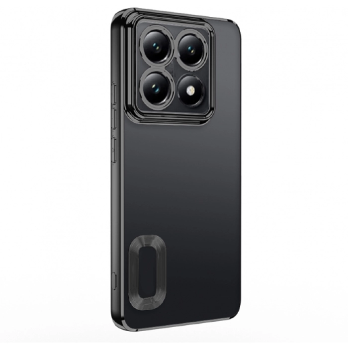 Xiaomi Mi 14T Pro Kılıf Kamera Lens Korumalı Şeffaf Renkli Logo Gösteren Parlak Kapak - Siyah