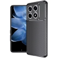 Xiaomi Mi 14T Pro Kılıf Silikon Parmak İzi Bırakmayan Karbon Soft Negro Kapak - Siyah