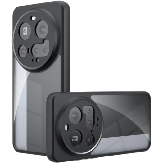 Xiaomi Mi 15 Ultra Kılıf Arkası Şeffaf Kenarları Silikon Lüks Roll Kapak - Siyah