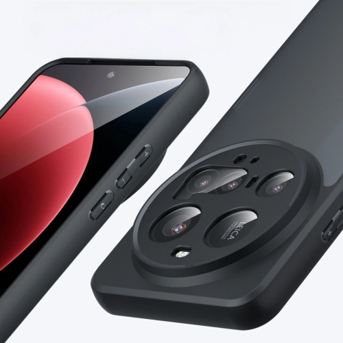 Xiaomi Mi 15 Ultra Kılıf Arkası Şeffaf Kenarları Silikon Lüks Roll Kapak - Siyah