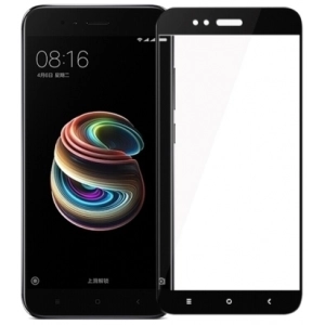 Xiaomi Mi 5X Kırılmaz Cam Tam Kapatan Kenarları Kırılmaya Dayanıklı Cam Ekran Koruyucu - Siyah