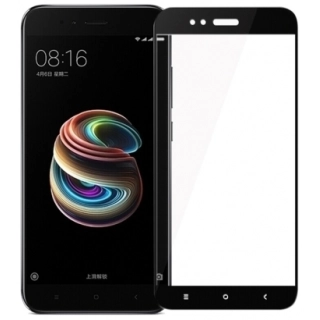 Xiaomi Mi 5X Kırılmaz Cam Tam Kapatan Kenarları Kırılmaya Dayanıklı Cam Ekran Koruyucu - Siyah