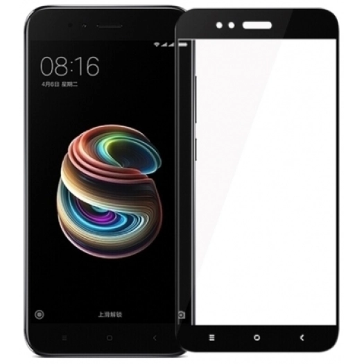 Xiaomi Mi 5X Kırılmaz Cam Tam Kapatan Kenarları Kırılmaya Dayanıklı Cam Ekran Koruyucu - Siyah