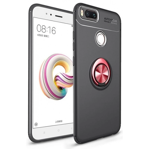 Xiaomi Mi 5X Kılıf Renkli Silikon Yüzüklü Standlı Auto Focus Ravel Kapak - Rose Gold