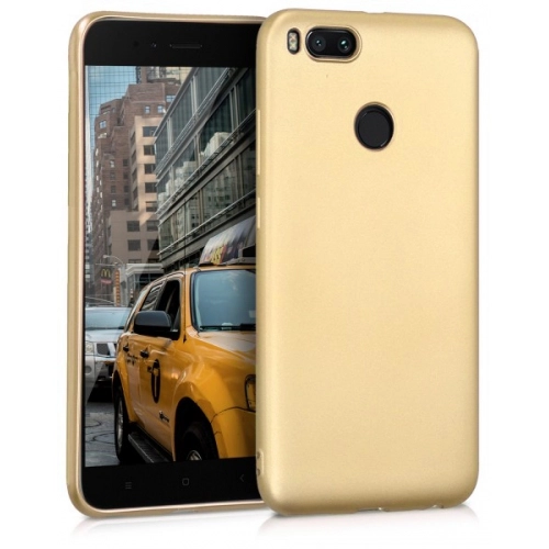 Xiaomi Mi 5X Kılıf İnce Soft Mat Renkli Esnek Silikon Kapak - Gold