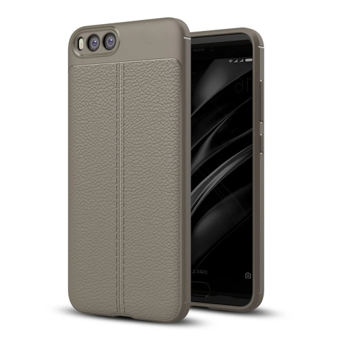 Xiaomi Mi 6 Kılıf Deri Görünümlü Lüks Parmak İzi Bırakmaz Niss Silikon Kapak - Gri