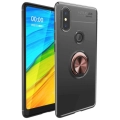 Xiaomi Mi 6X Kılıf Renkli Silikon Yüzüklü Standlı Auto Focus Ravel Kapak - Siyah - Gold