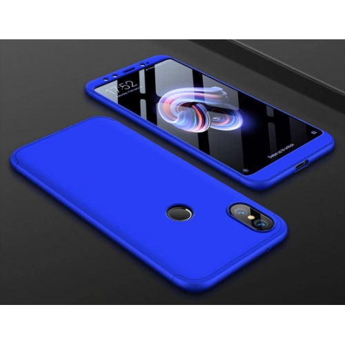 Xiaomi Mi 8 Kılıf 3 Parçalı 360 Tam Korumalı Rubber AYS Kapak - Mavi