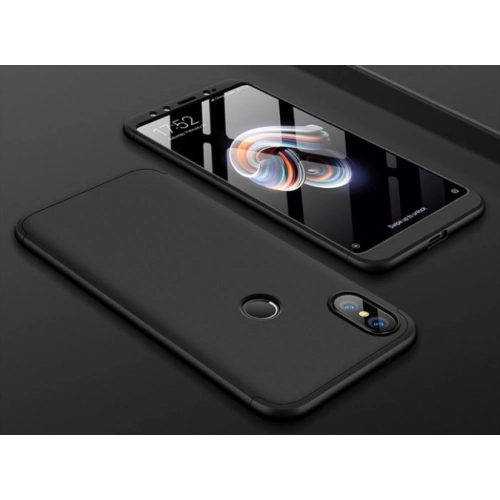 Xiaomi Mi 8 Kılıf 3 Parçalı 360 Tam Korumalı Rubber AYS Kapak - Siyah