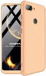 Xiaomi Mi 8 Lite Kılıf 3 Parçalı 360 Tam Korumalı Rubber AYS Kapak  - Gold