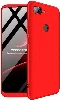 Xiaomi Mi 8 Lite Kılıf 3 Parçalı 360 Tam Korumalı Rubber AYS Kapak  - Kırmızı