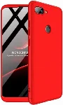 Xiaomi Mi 8 Lite Kılıf 3 Parçalı 360 Tam Korumalı Rubber AYS Kapak  - Kırmızı