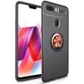 Xiaomi Mi 8 Lite Kılıf Renkli Silikon Yüzüklü Standlı Auto Focus Ravel Kapak - Rose Gold