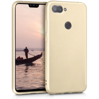 Xiaomi Mi 8 Lite Kılıf İnce Soft Mat Renkli Esnek Silikon Kapak - Gold