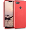 Xiaomi Mi 8 Lite Kılıf İnce Soft Mat Renkli Esnek Silikon Kapak - Kırmızı