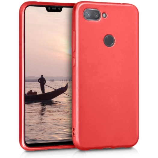 Xiaomi Mi 8 Lite Kılıf İnce Soft Mat Renkli Esnek Silikon Kapak - Kırmızı