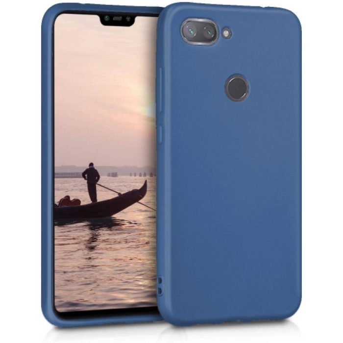 Xiaomi Mi 8 Lite Kılıf İnce Soft Mat Renkli Esnek Silikon Kapak - Lacivert