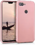 Xiaomi Mi 8 Lite Kılıf İnce Mat Esnek Silikon - Rose Gold