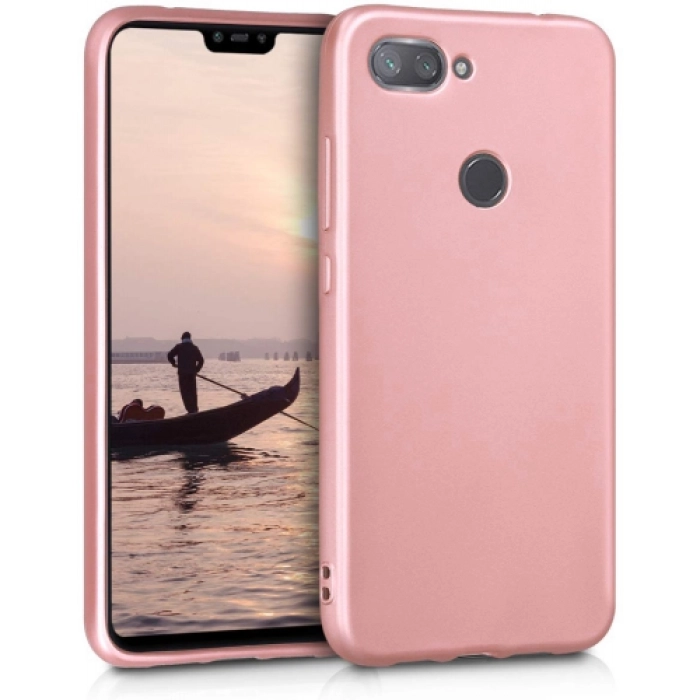 Xiaomi Mi 8 Lite Kılıf İnce Soft Mat Renkli Esnek Silikon Kapak - Rose Gold