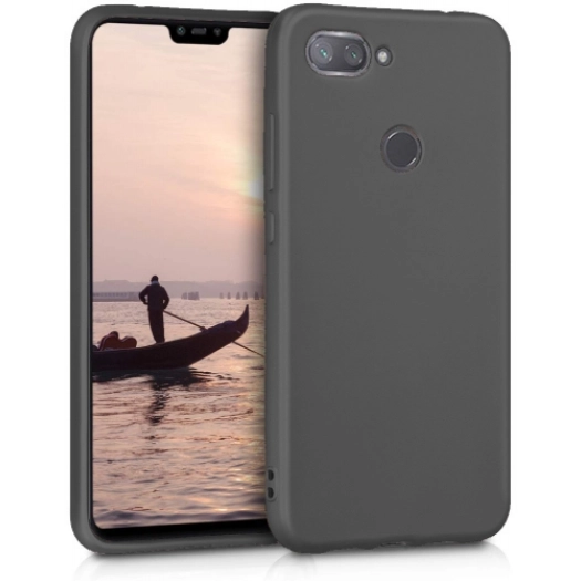 Xiaomi Mi 8 Lite Kılıf İnce Soft Mat Renkli Esnek Silikon Kapak - Siyah