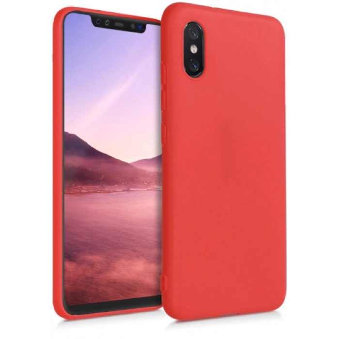 Xiaomi Mi 8 Pro Kılıf İnce Soft Mat Renkli Esnek Silikon Kapak - Kırmızı