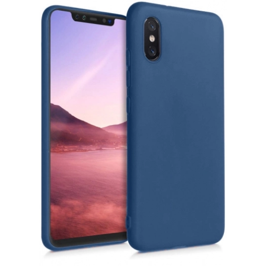 Xiaomi Mi 8 Pro Kılıf İnce Soft Mat Renkli Esnek Silikon Kapak - Lacivert