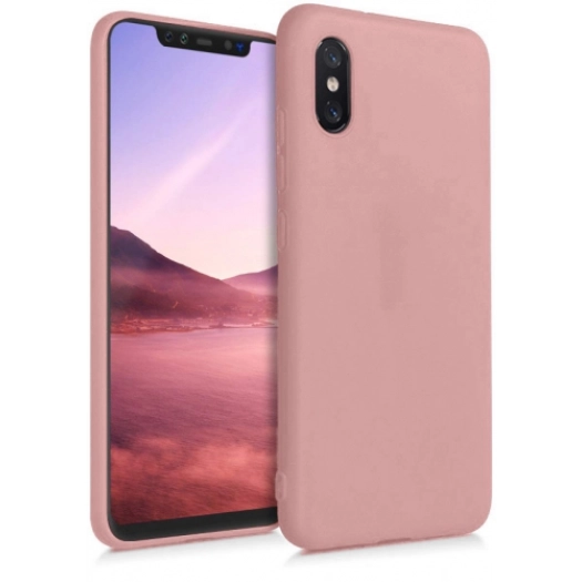 Xiaomi Mi 8 Pro Kılıf İnce Soft Mat Renkli Esnek Silikon Kapak - Rose Gold