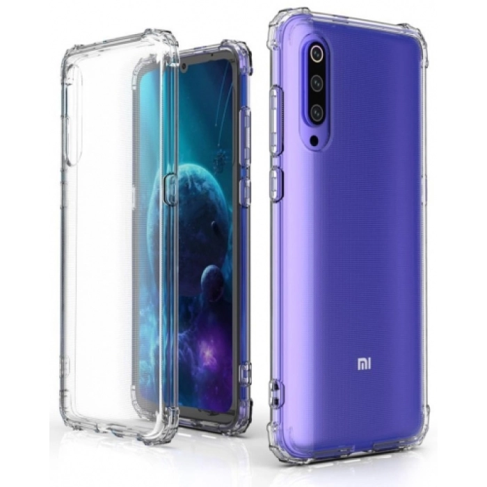 Xiaomi Mi 9 Kılıf Silikon Köşe Korumalı Airbag Darbe Emici Kapak - Şeffaf
