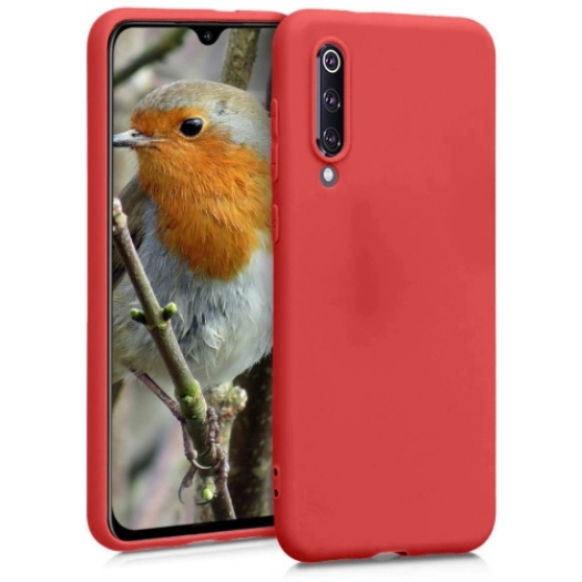 Xiaomi Mi 9 Kılıf İnce Soft Mat Renkli Esnek Silikon Kapak - Kırmızı