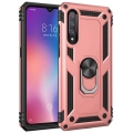 Xiaomi Mi 9 Kılıf Silikon Zırhlı Standlı Yüzüklü Mıknatıslı Tank Kapak - Rose Gold