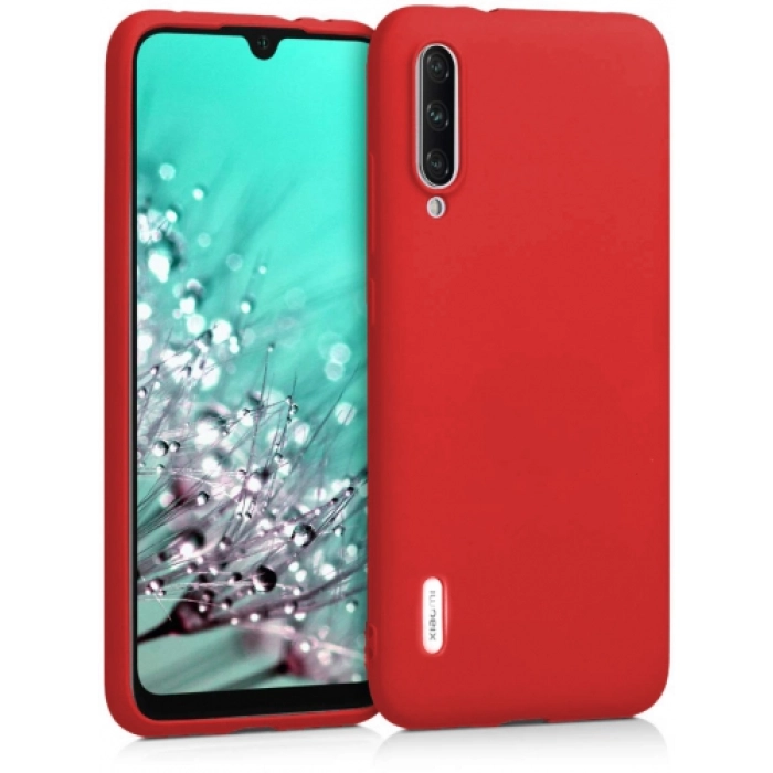 Xiaomi Mi 9 Lite Kılıf İnce Soft Mat Renkli Esnek Silikon Kapak - Kırmızı