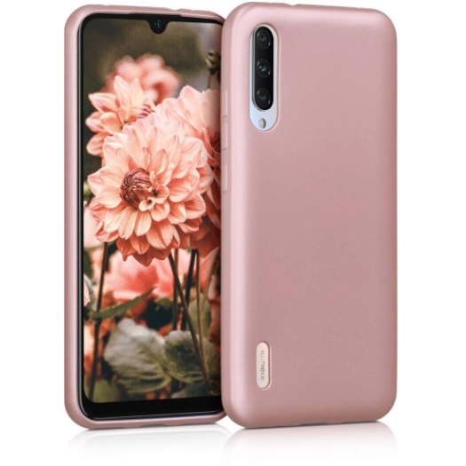 Xiaomi Mi 9 Lite Kılıf İnce Soft Mat Renkli Esnek Silikon Kapak - Rose Gold