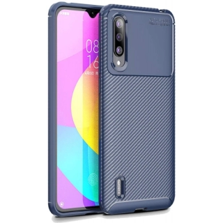 Xiaomi Mi 9 Lite Kılıf Silikon Parmak İzi Bırakmayan Karbon Soft Negro Kapak - Lacivert