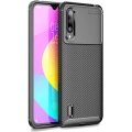 Xiaomi Mi 9 Lite Kılıf Silikon Parmak İzi Bırakmayan Karbon Soft Negro Kapak - Siyah