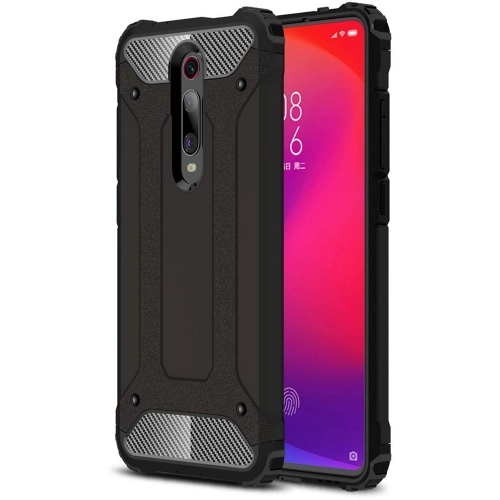Xiaomi Mi 9T Kılıf Zırhlı Tank Crash Silikon Kapak - Siyah