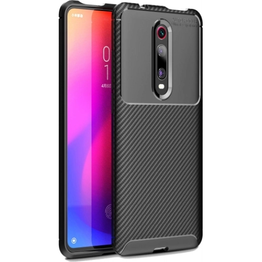 Xiaomi Mi 9T Kılıf Silikon Parmak İzi Bırakmayan Karbon Soft Negro Kapak - Siyah