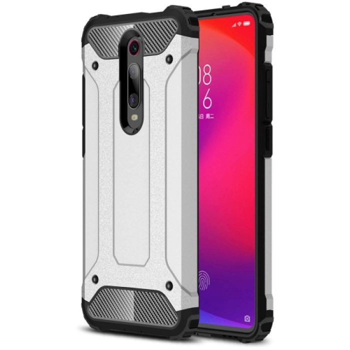 Xiaomi Mi 9T Pro Kılıf Zırhlı Tank Crash Silikon Kapak - Gri