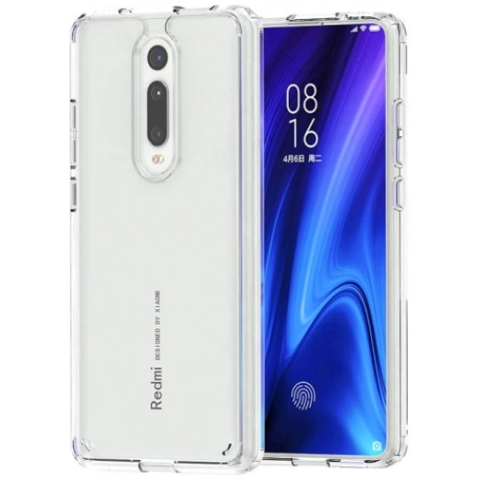 Xiaomi Mi 9T Pro Kılıf Korumalı Kenarları Silikon Arkası Sert Coss Kapak  - Şeffaf