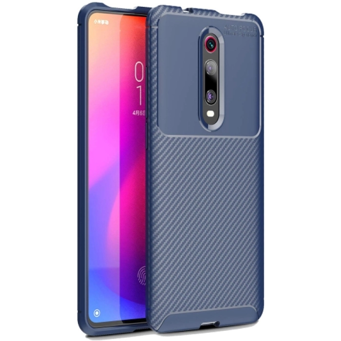Xiaomi Mi 9T Pro Kılıf Silikon Parmak İzi Bırakmayan Karbon Soft Negro Kapak - Lacivert