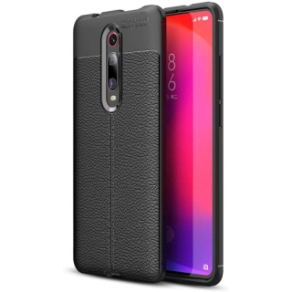 Xiaomi Mi 9T Pro Kılıf Deri Görünümlü Lüks Parmak İzi Bırakmaz Niss Silikon Kapak - Siyah