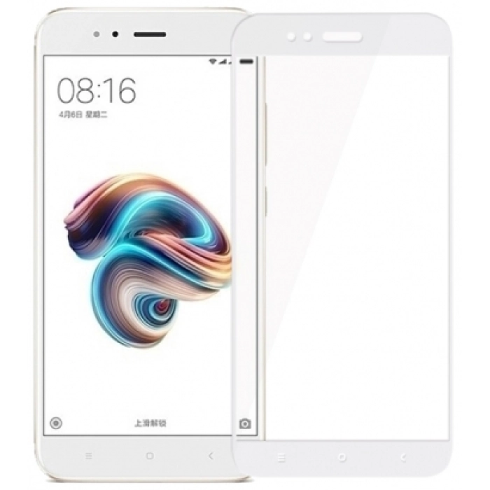 Xiaomi Mi A1 Ekran Koruyucu Fiber Tam Kaplayan Nano - Beyaz