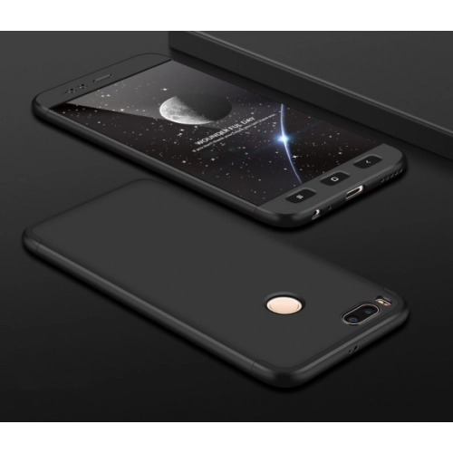 Xiaomi Mi A1 Kılıf 3 Parçalı 360 Tam Korumalı Rubber AYS Kapak - Siyah