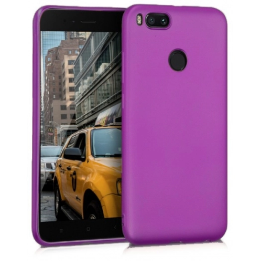 Xiaomi Mi A1 Kılıf İnce Soft Mat Renkli Esnek Silikon Kapak - Mor
