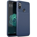 Xiaomi Mi A2 Kılıf Silikon Parmak İzi Bırakmayan Karbon Soft Negro Kapak - Lacivert