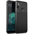 Xiaomi Mi A2 Kılıf Silikon Parmak İzi Bırakmayan Karbon Soft Negro Kapak - Siyah